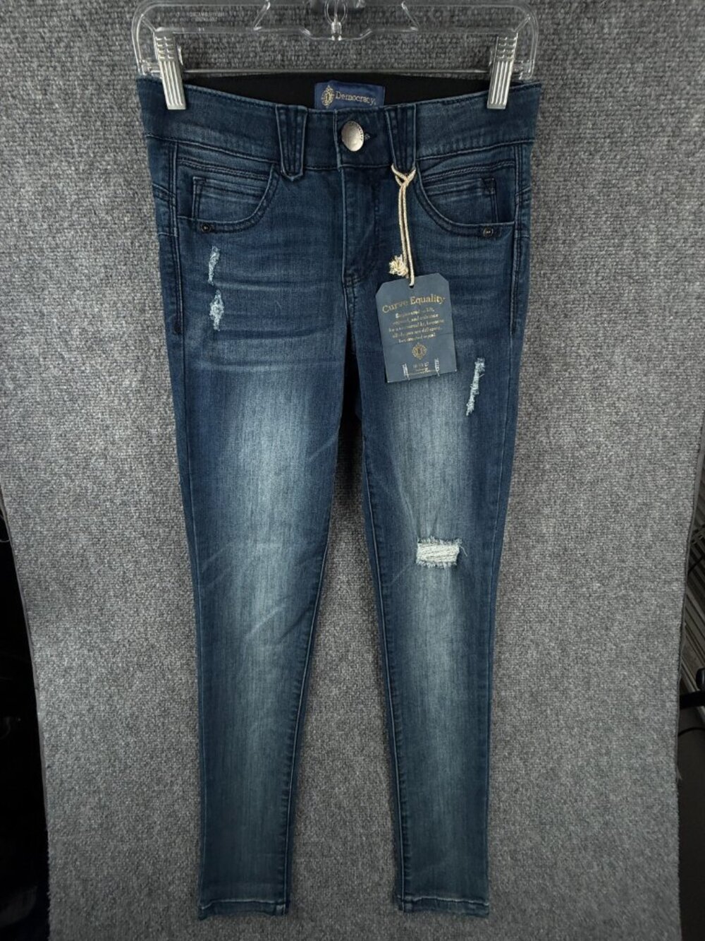 NWT Democracy Jeans Women 2 Blue Denim Ab Solution Stretch Booty Lift Begging